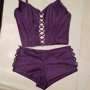 Sexy Soft Faux Suede Fabric 2 piece